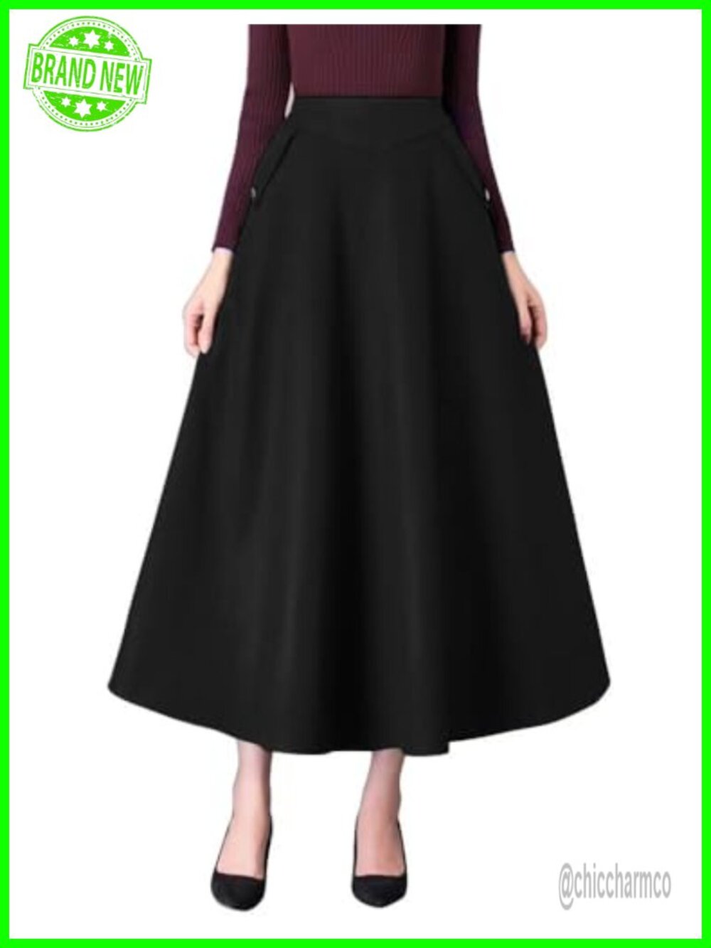 Wool Blend Plaid Mini Skirt High Waisted Bodycon Pencil Skirt